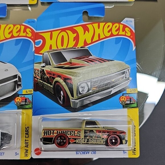 Four Hot Wheels Diecast Art Car Humvee Transit Dodger 67 C10 Sealed 161 67 64 83 - Picture 5 of 10